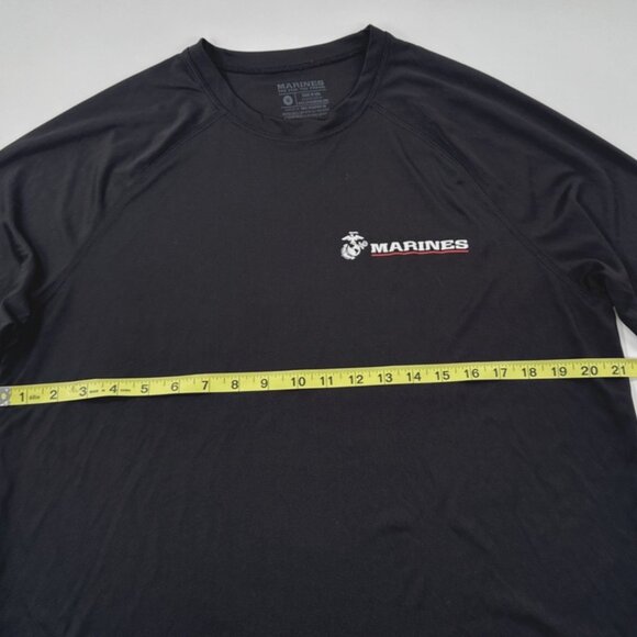 US Marines Shirt Mens Medium Black Long Sleeve Performance Running Gym USA Made - Picture 8 of 10